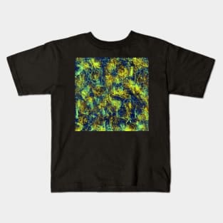 Yellow Blue Brown Abstract Kids T-Shirt